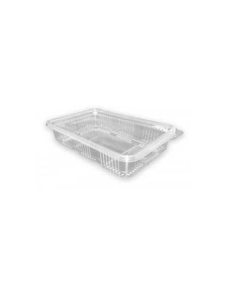 Envase Loncheados rPET con Tapa Bisagra (H27) 400 ml / Paquete de 50 unidades