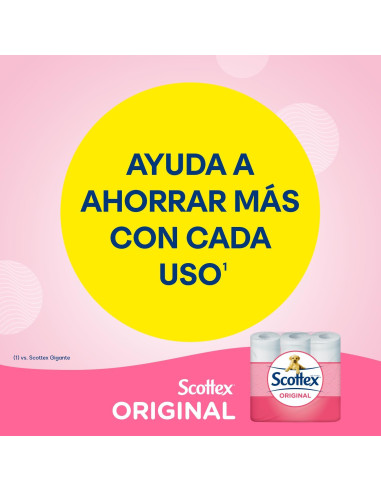 Scottex Papel Higiénico Original 96 rollos, 6...