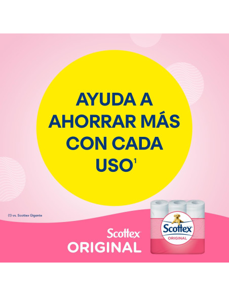 Scottex Papel Higiénico Original 96 rollos, 6 packs de 16 rollos