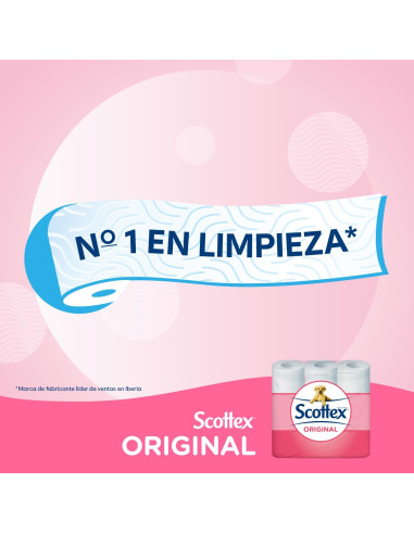 Scottex Papel Higiénico Original 96 rollos, 6...