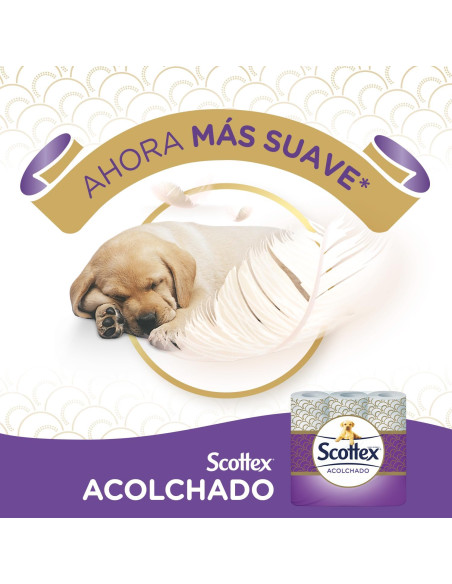 Scottex Acolchado Papel Higiénico 63 rollos con 3 capas de confort y suavidad