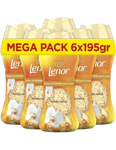 Lenor UNstoppables Perlas de Perfume para la Ropa, 96 Lavados (6 x 195g), Suavizante con Fragancia Orquidia Dorada