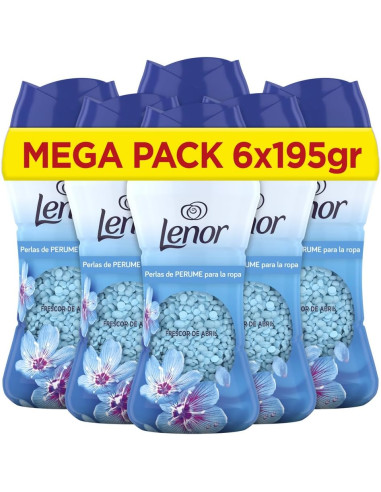 Lenor UNstoppables Perlas de Perfume para la Ropa, 96 Lavados (6 x 195g), Suavizante con Fragancia Frescor de Abril