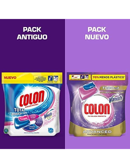 Colon Vanish Advanced Detergente quitamanchas adecuado para ropa blanca y de color 32 ud