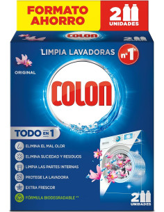 Colon Limpia Lavadoras, Azul, 250 ml Paquete de 2