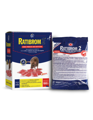 RATIBROM 2 CEBO FRESCO 003 EXPOSITOR 5 BOLSAS 100 GRS