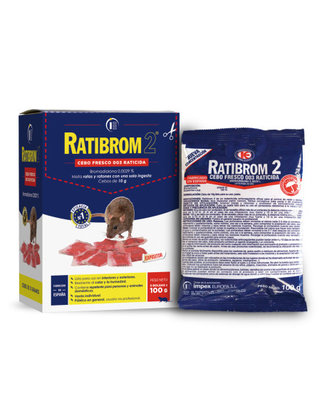 RATIBROM 2 CEBO FRESCO 003 EXPOSITOR 5 BOLSAS 100 GRS