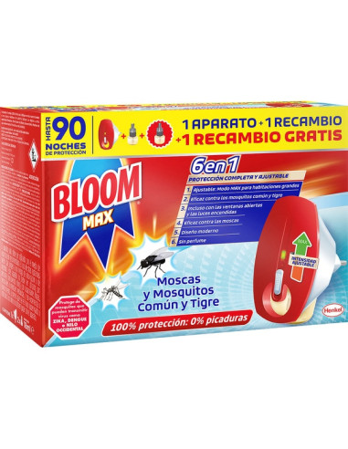 Max insecticida volador eléctrico moscas y mosquitos 1 unidad aparato + recambio gratis