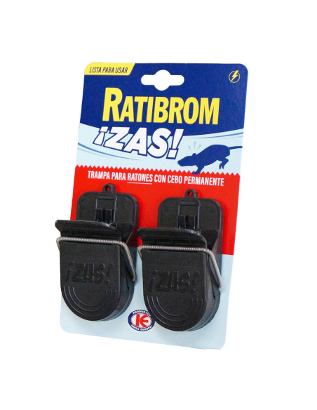 Ratibrom ¡Zas! Trampa-pinza para ratas y ratones