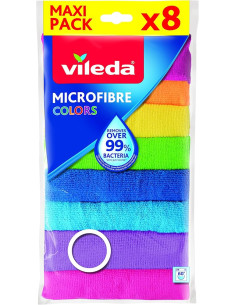 VILEDA BAYETA MICROFIBRA 8UDS COLOR