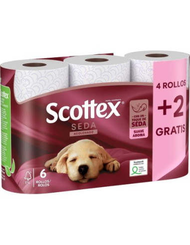 SCOTTEX PAPEL HIGIENICO SEDA 6R