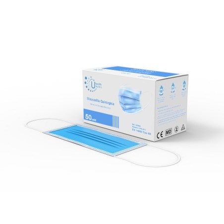 Mascarilla Quirúrgica Tipo IIR -- Con Elásticos de Ajuste