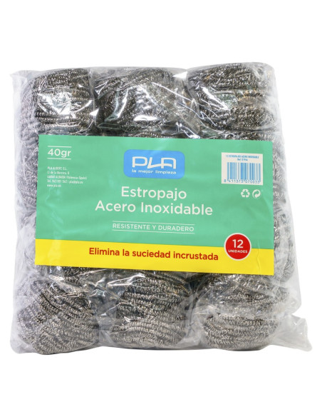 ESTROPAJO ACERO INOX 40 GR- 12UD