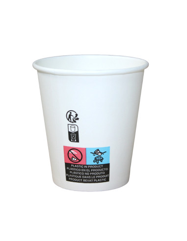 Vaso Cartón Blanco Bio 200cc 7oz Save The Earth...